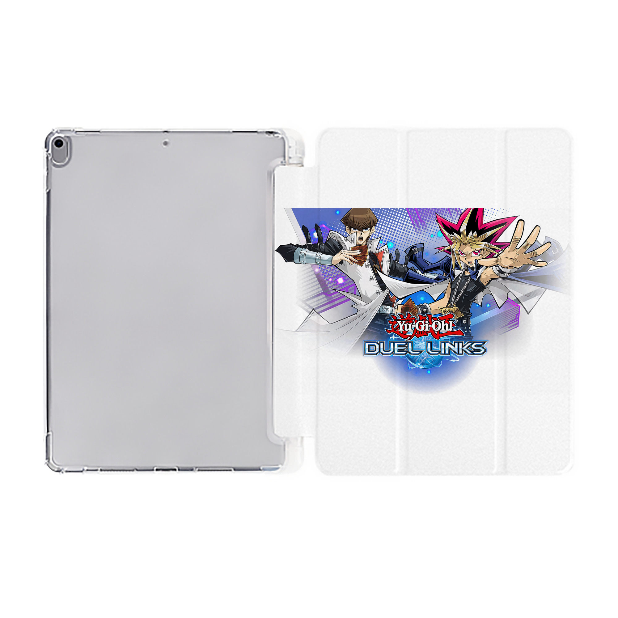 （画像用） 遊☆戯☆王 Yu-Gi-Oh! IPad ケース ペン収納付き 三つ折りスタンド PUレザー×シリコン 対応機種9.5/10.5/10.9インチ